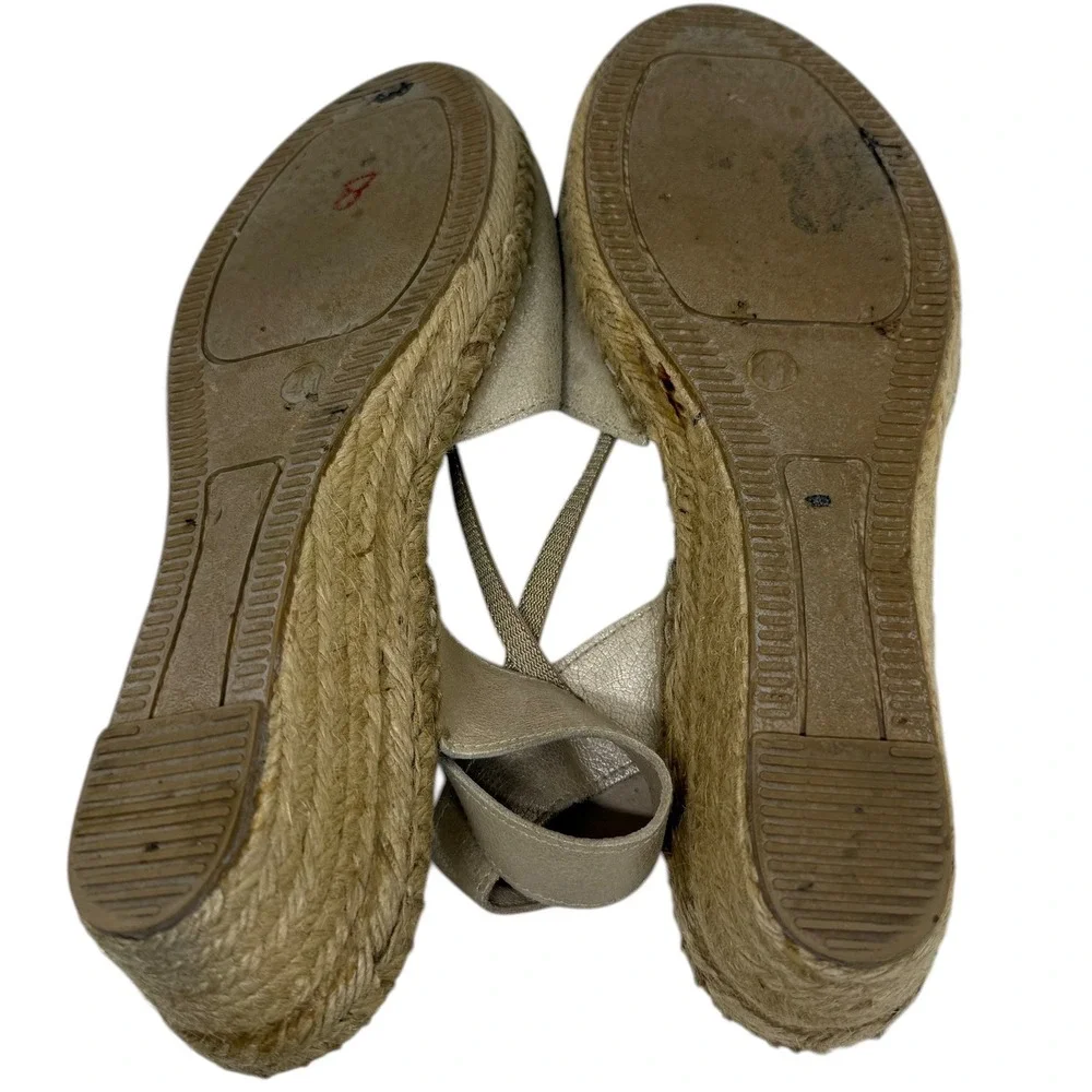 Andre Assous Dainty Espadrilles Wedge Suede Shimmer Boho Resort Wear 41 / US 10